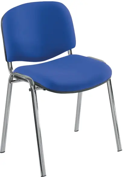 MARCELLA chrom, židle konferenční, AN 067 koženka nebeská modrá